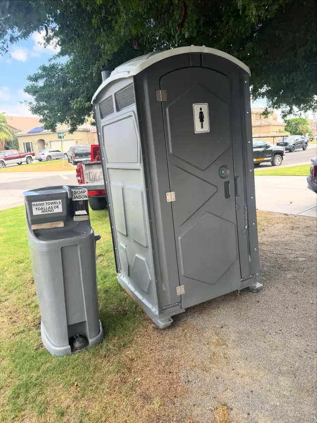 Events & weddings portable restroom equipment; configuration varies