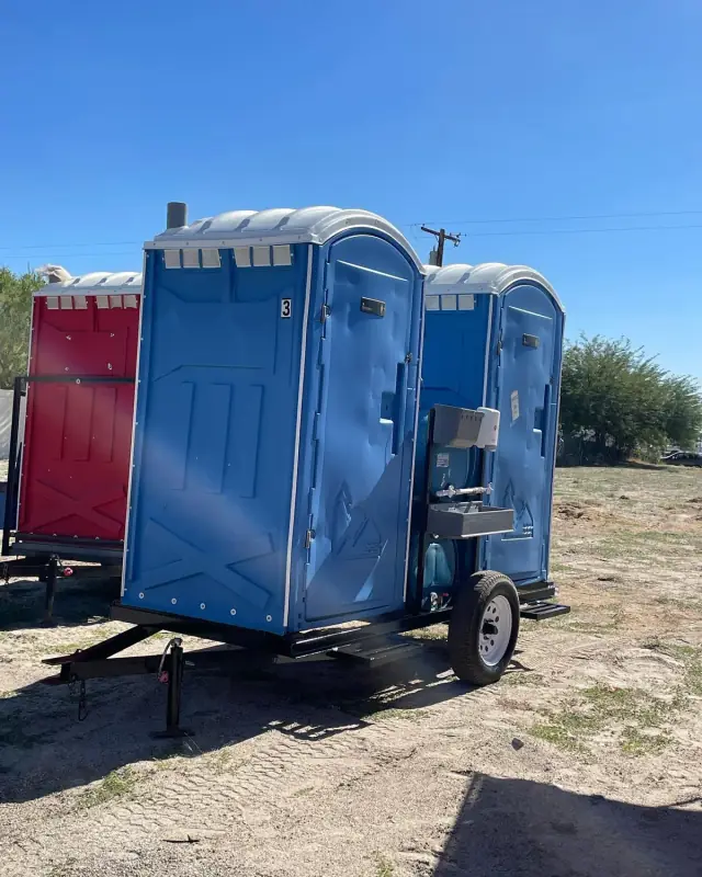 Standard portable restroom equipment; configuration varies